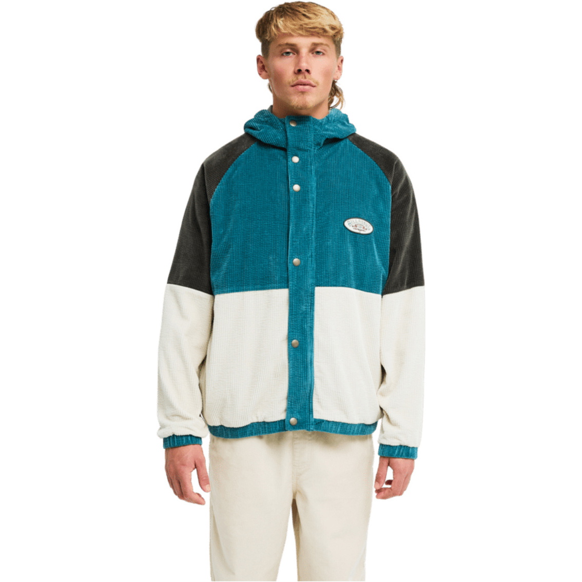 2026 Billabong Mens Burleigh Colour Block Cord Jacket EBYJK00155 - Oatmeal Heather
